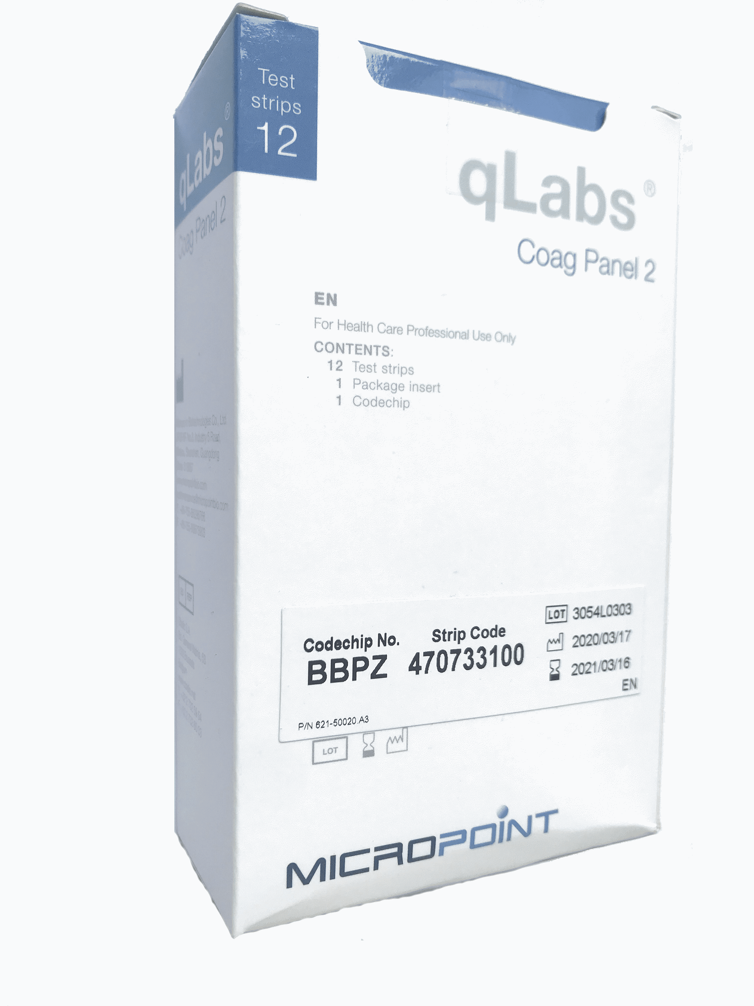 Тест-смужки для визначення Коагуляційної панелі 2 qLabs 12 шт.